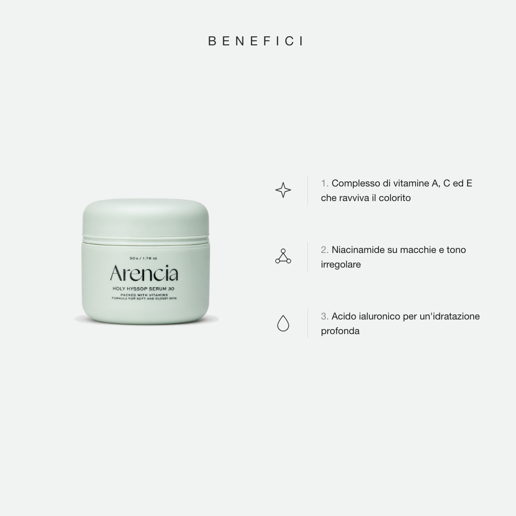 Arencia Holy Hyssop Serum 30 - benefici principali