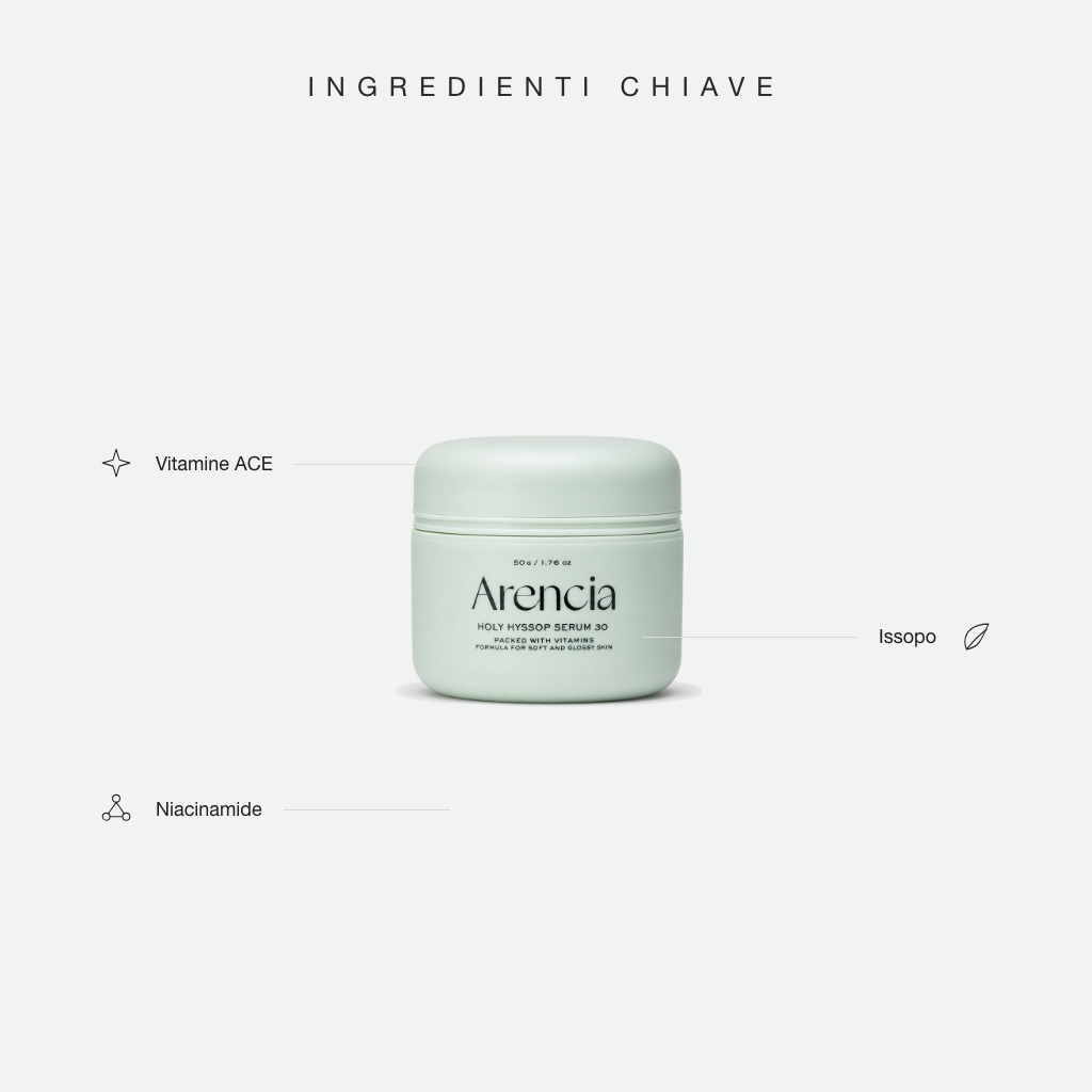 Arencia Holy Hyssop Serum 30 - ingredienti chiave