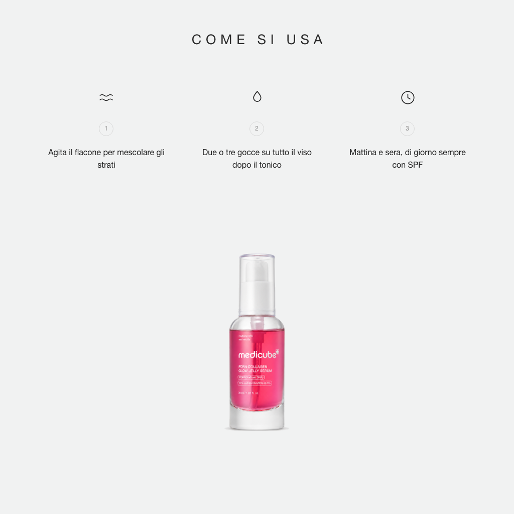 Medicube PDRN Collagen Glow Jelly Serum – Siero Illuminante al Collagene 30ml – come si usa